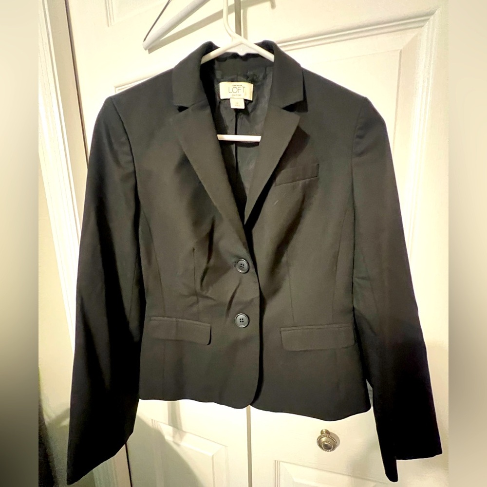Loft Suit Jacket - Black Petite Size 0